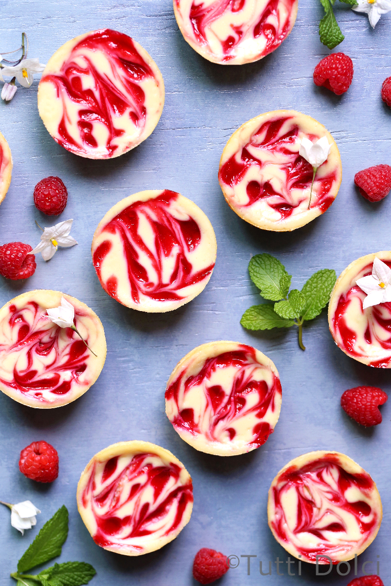 Mini Raspberry cheesecakes de Tutti-dolci.com