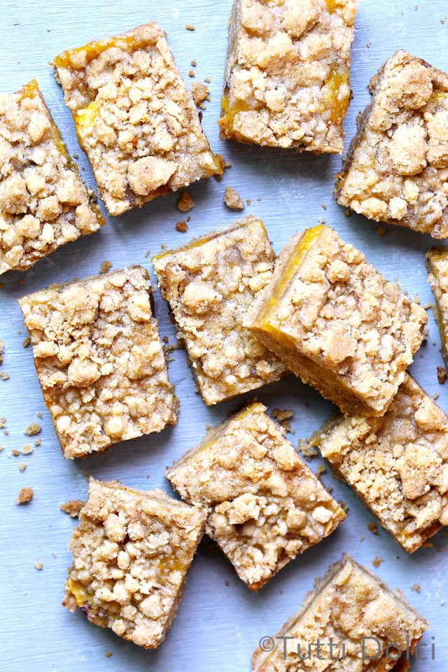 Brown Butter Peach Crumb Bars Tutti Dolci Baking Recipes