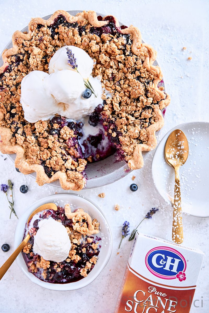 Blueberry Lavender Crumble Pie