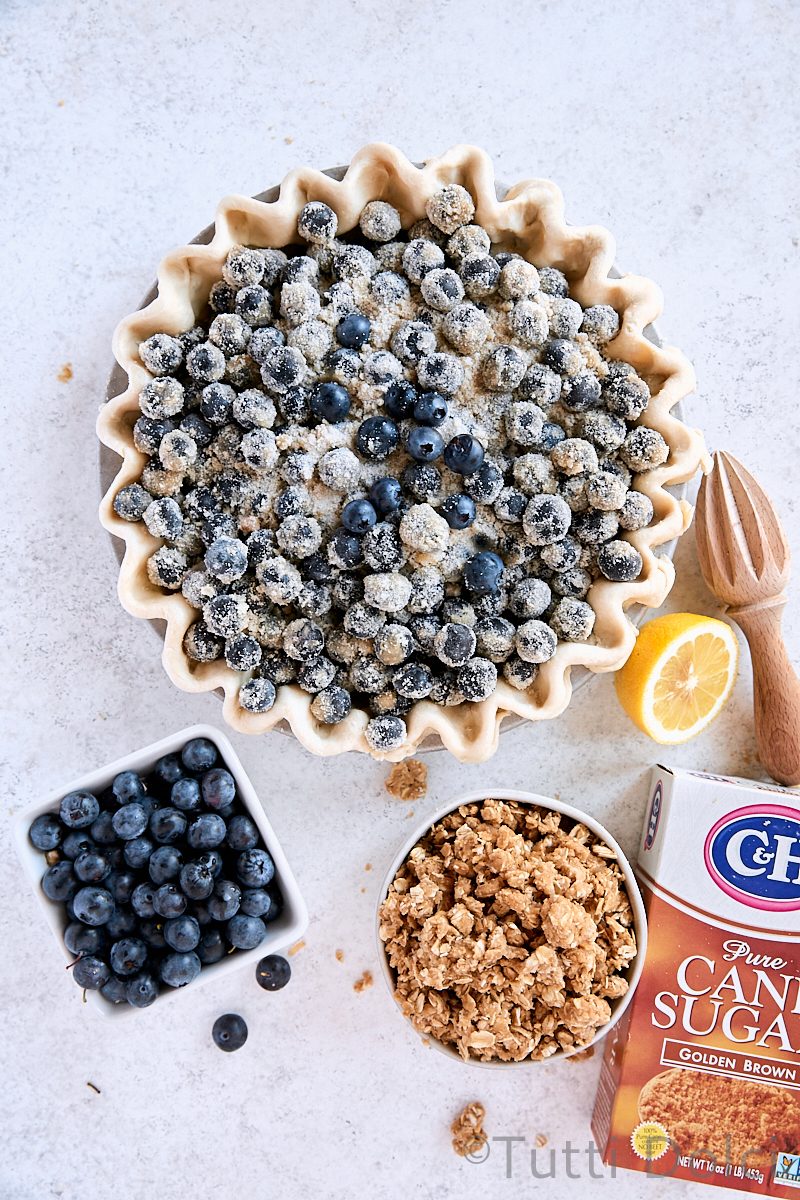 Blueberry Lavender Crumble Pie