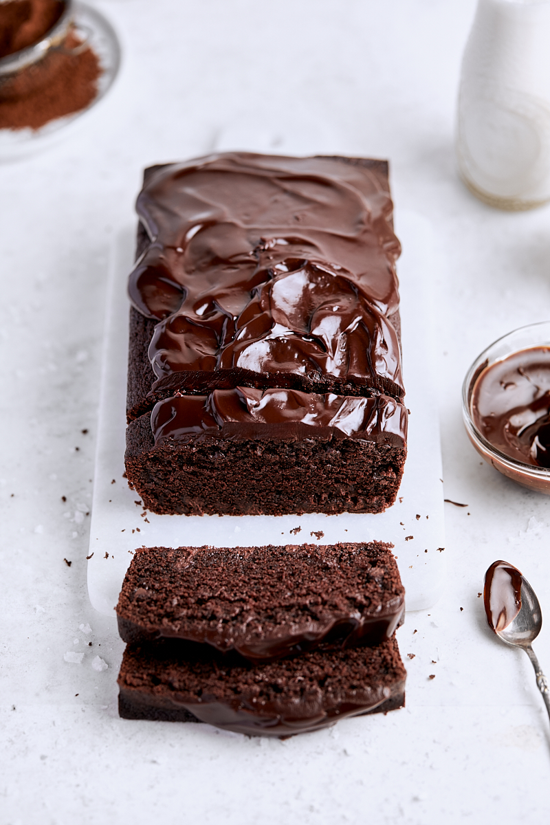 chocolate ganache loaf cake