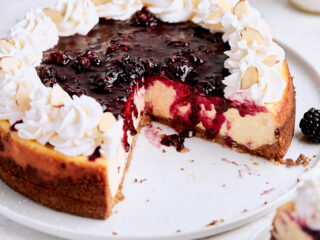 Blackberry Almond Cheesecake