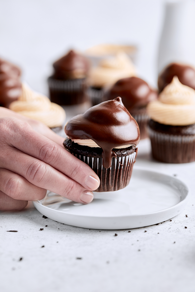 Chocolate Caramel Hi-Hat Cupcakes