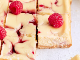 Raspberry White Chocolate Cheesecake Bars