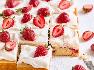 Strawberry Vanilla Sheet Cake