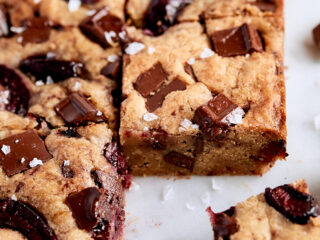 Brown Butter Cherry Chocolate Blondies