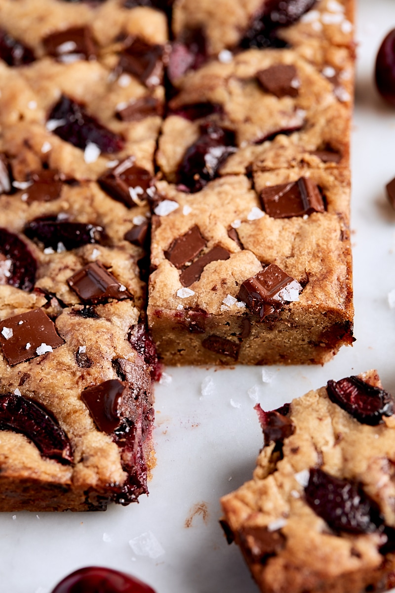 Brown Butter Cherry Chocolate Blondies
