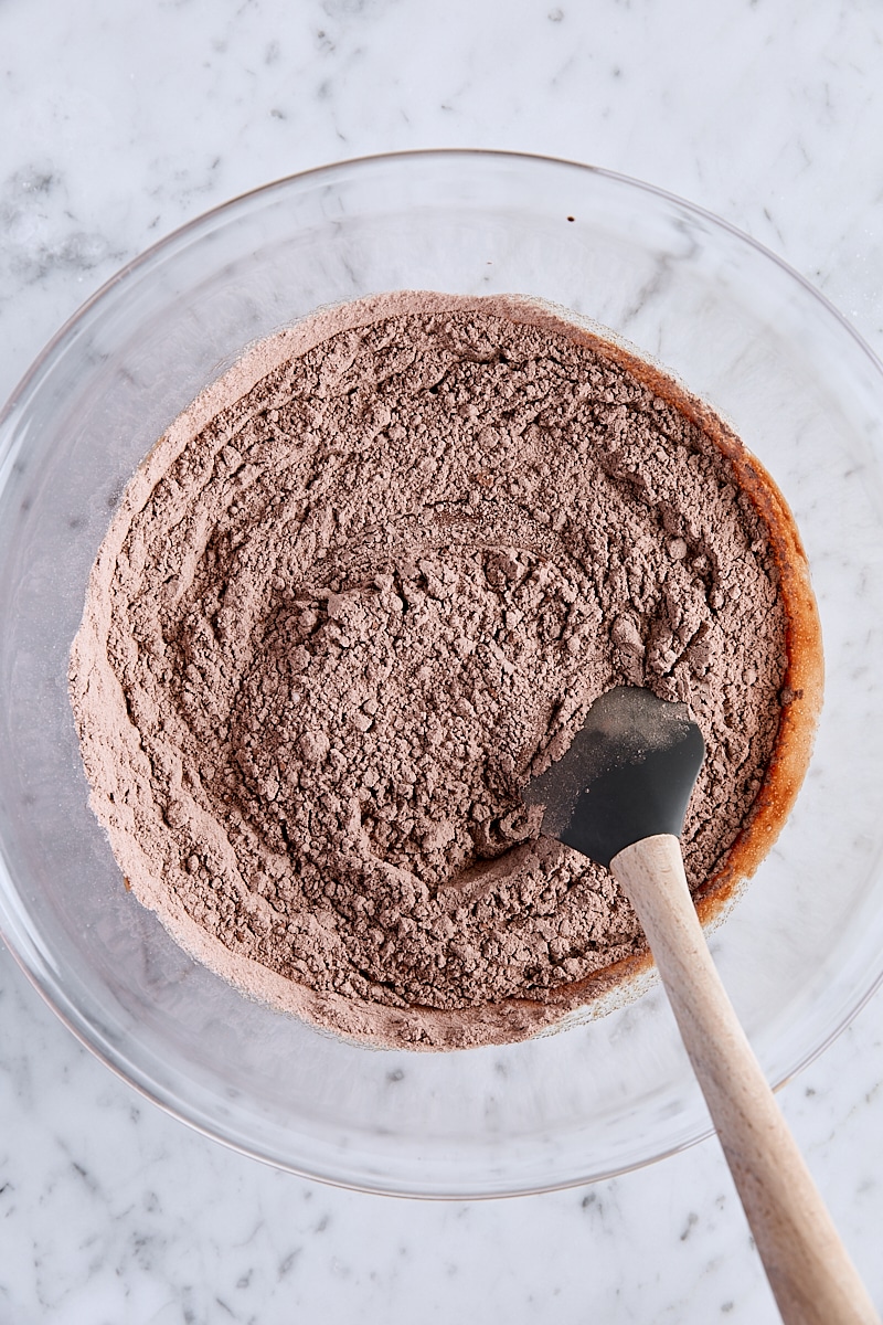 Flour mixture added to dough