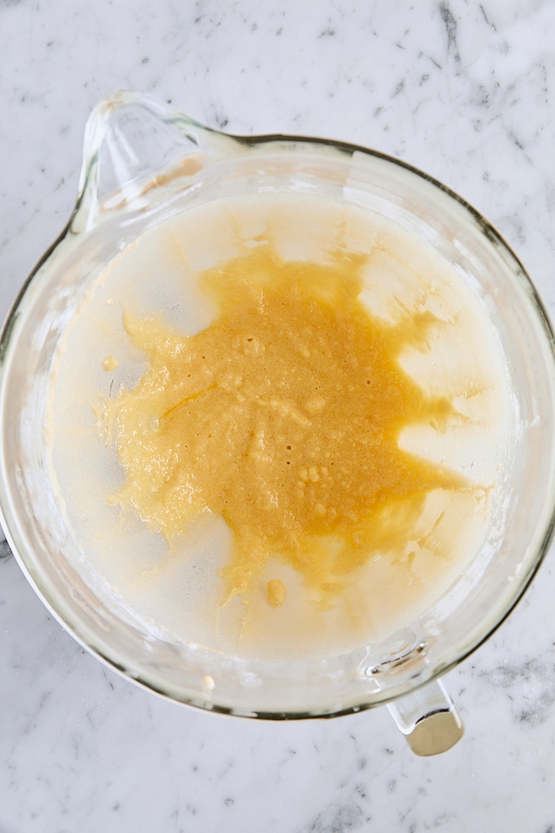 Egg mixed into batter